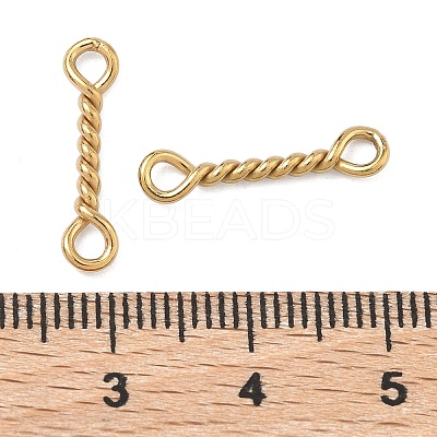 304 Stainless Steel Twisted Bar Connrctor Charms STAS-L300-002G-01-1