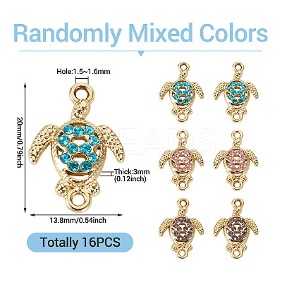 16Pcs Alloy Rhinestone Connector Charms ALRI-TA0001-40-1