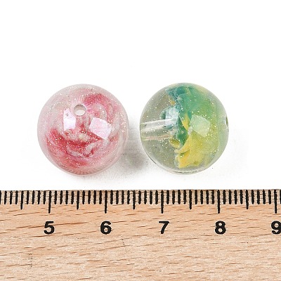 Luminous Transparent Resin Inner Flower Beads RESI-C070-05A-1