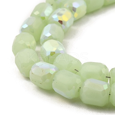 Frosted Imitation Jade Glass Beads Strands GLAA-P058-08A-05-1