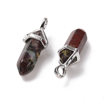 Natural Dragon Blood Pointed Pendants G-K329-48P-1