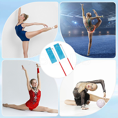 3Pcs Polycotton Dance Ribbons with Wand AJEW-CN0004-17-1