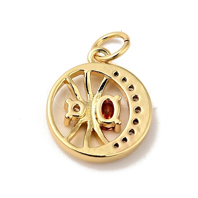 Rack Plating Brass Micro PaveCubic Zirconia Pendants KK-H431-26G-1