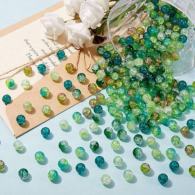 300Pcs 6 Colors Spray Painted Crackle Glass Beads CCG-SZ0001-11D-1