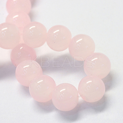 Baking Paint Imitation Jade Glass Round Bead Strands X-DGLA-Q021-6mm-02-1