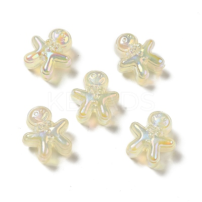 UV Plating Rainbow Iridescent Acrylic Beads PACR-M002-11F-1