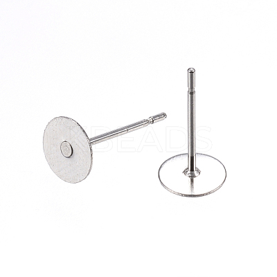 Non-Tarnish 304 Stainless Steel Stud Earring Findings A-STAS-D448-088P-6mm-1