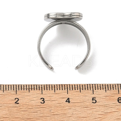 304 Stainless Steel Cuff Ring Findings STAS-B126-09P-1