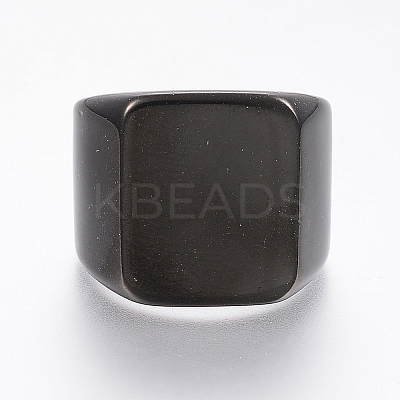 304 Stainless Steel Signet Band Rings for Men RJEW-G091-16-22mm-B-1