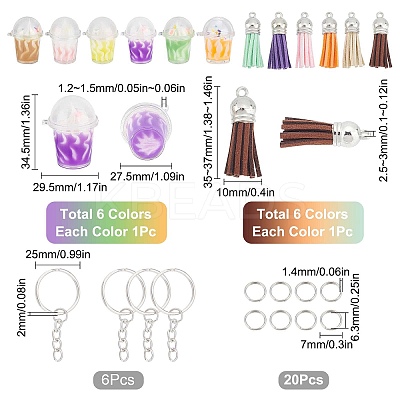Imitation Milk Tea Keychain Making Kit DIY-SC0020-69-1