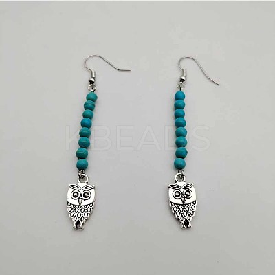 Bohemian Tassel Synthetic Turquoise & Alloy Dangle Earrings for Women RC4749-9-1