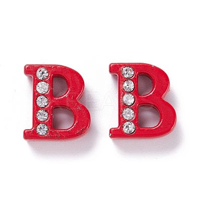 Spray Painted Zinc Alloy Slide Charms ALRI-WH0005-13B-1