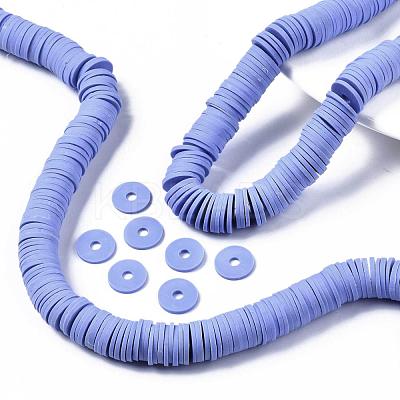 Flat Round Handmade Polymer Clay Beads CLAY-R067-12mm-32-1