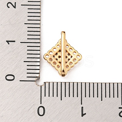 Rhombus Brass Pave Clear Cubic Zirconia Mutil-Strand Links ZIRC-R021-01E-G-1