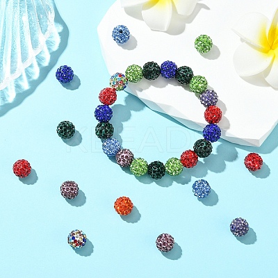 30Pcs Pave Disco Ball Beads RB-YW0001-14H-1