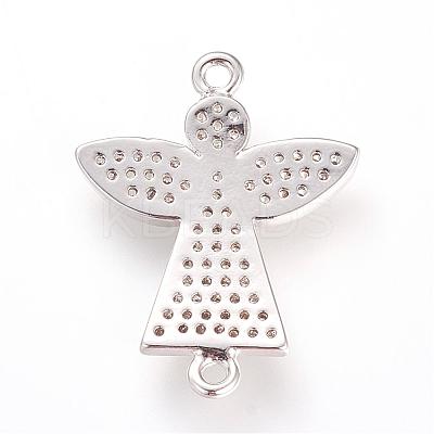 Long-Lasting Plated Brass Micro Pave Cubic Zirconia Links ZIRC-S053-17P-1