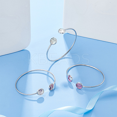 8Pcs Adjustable 304 Stainless Steel Cuff Bangle Making STAS-UN0040-43-1
