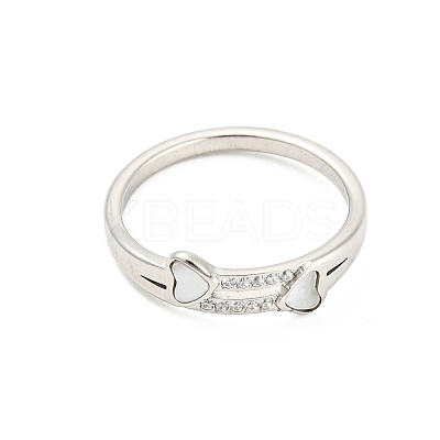 304 Stainless Steel Finger Ring with Rhinestone RJEW-Q779-02P-1