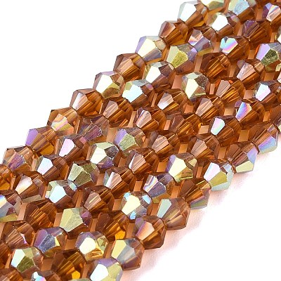AB Color Plated Transparent Glass Beads Strands GLAA-G127-01-01I-1