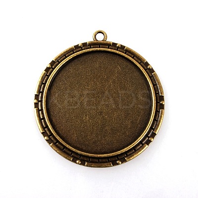 Vintage Tibetan Style Alloy Pendant Cabochon Settings TIBEP-M018-22AB-NF-1