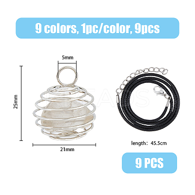 DIY Gemstone Cage Necklace Making Kit DIY-HY0001-34-1