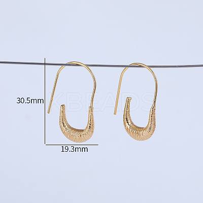 U-shaped Brass Dangle Earrings WD6040-1