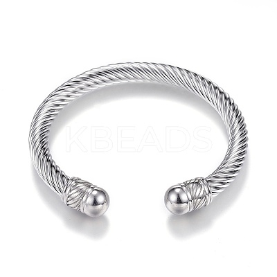 Tarnish Resistant 304 Stainless Steel Torque Cuff Bangles BJEW-D437-A15-1