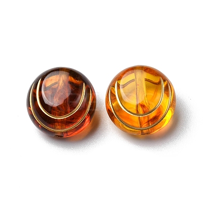 Imitation Amber Transparent Acrylic Beads X-MACR-D071-02E-1