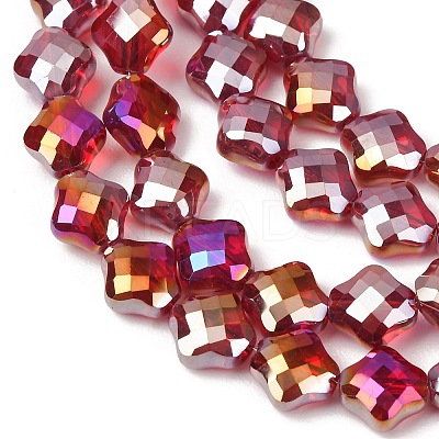 Electroplate Transparent Glass Beads Strands GL-CBA7A17-02A-02-1