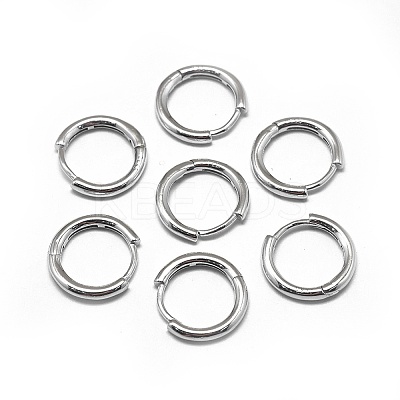 Anti-Tarnish Rhodium Plated 925 Sterling Silver Hoop Earrings STER-L057-077A-1