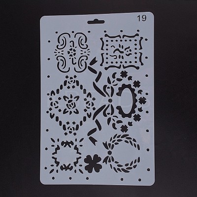 Plastic Reusable Drawing Painting Stencils Templates DIY-F018-B19-1
