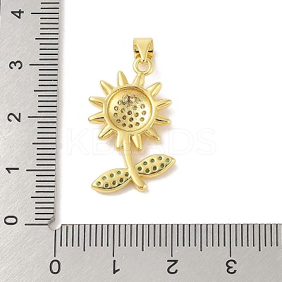 Rack Plating Brass Micro Pave Cubic Zirconia Pendants KK-S380-29G-02-1