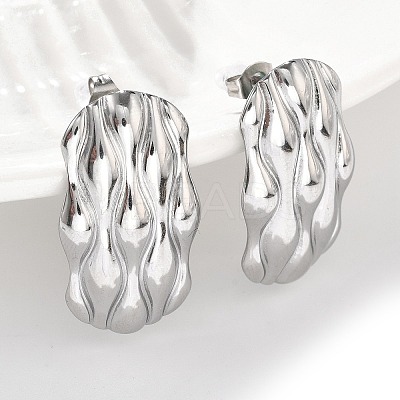 304 Stainless Steel Studs Earrings for Women EJEW-K306-27P-1