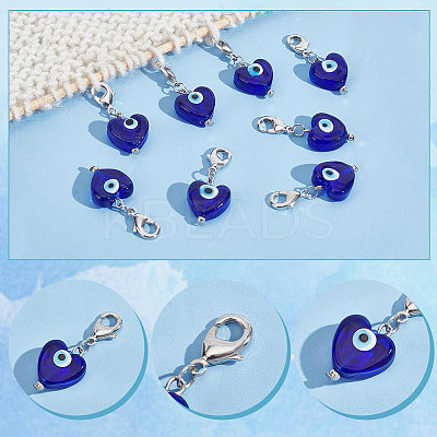 Handmade Evil Eye Lampwork Pendant Decoration PALLOY-PH01585-1