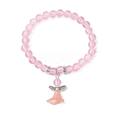 Transparent Plastic Beaded Stretch Bracelets for Children BJEW-JB11507-1