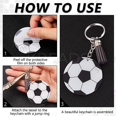 DIY Sports Ball Acrylic Pendant Keychain Making Kits DIY-SP0001-44D-1
