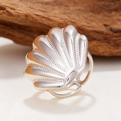 304 Stainless Steel Cuff Open Rings for Women SA-CBAF040-09P-1