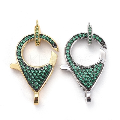 Brass Micro Pave Cubic Zirconia Lobster Claw Clasps ZIRC-F110-01D-1