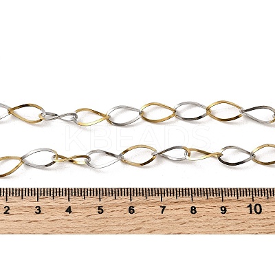 304 Stainless Steel Teardrop Link Chain Necklaces for Women Men NJEW-A058-02GP-1