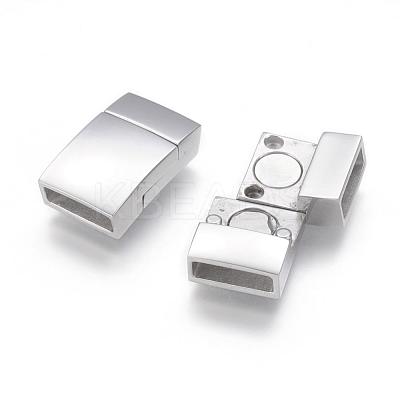 Tarnish Resistant 304 Stainless Steel Magnetic Clasps with Glue-in Ends STAS-G143-75P-1