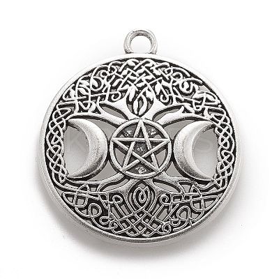 Tibetan Style Hollow Alloy Pendants LS-TIBEP-F075-01AS-RS-1