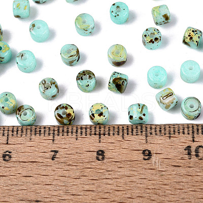 Opaque Picasso Glass Beads SEED-Q039-05A-A03-1