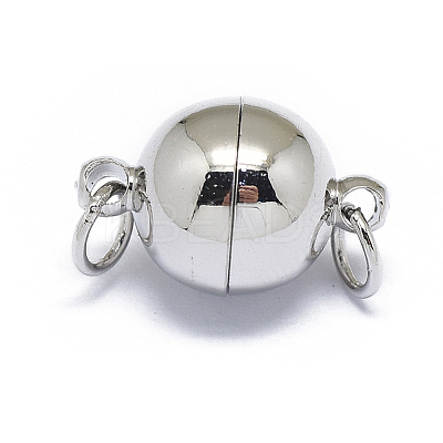 Rack Plating Brass Magnetic Clasps with Loops X-KK-F801-03B-P-1