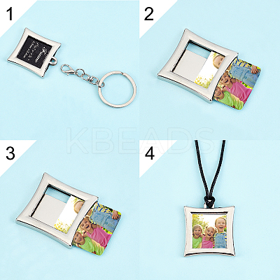 6Pcs Mini Alloy Photo Frame Keychain KEYC-CA0001-09-1