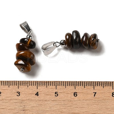 Natural Tiger Eye Chip Pendants G-H307-07P-02-1