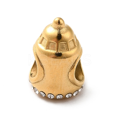 Ion Plating(IP) 304 Stainless Steel Enamel European Beads STAS-G308-24G-1