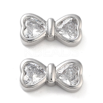 Brass with Clear Cubic Zirconia Beads KK-B102-38P-1