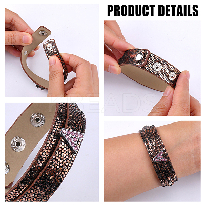 10Pcs 10 Colors PU Leather Cord Bracelets BJEW-CL0001-26-1