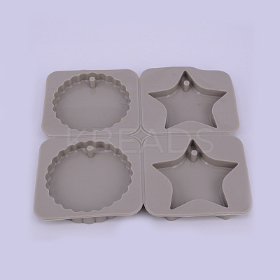 Star and Flat Round Silicone Pendant Molds LS-DIY-WH0171-36-1