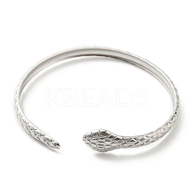 Non-Tarnish 304 Stainless Steel Snake Cuff Bangle LS-BJEW-F456-01P-1